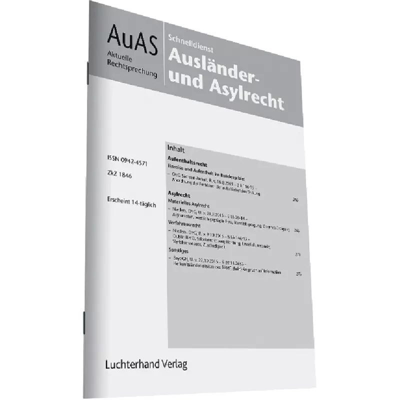 Wolters Kluwer AUAS - Schnelldienst Ausländer- und Asylrecht online