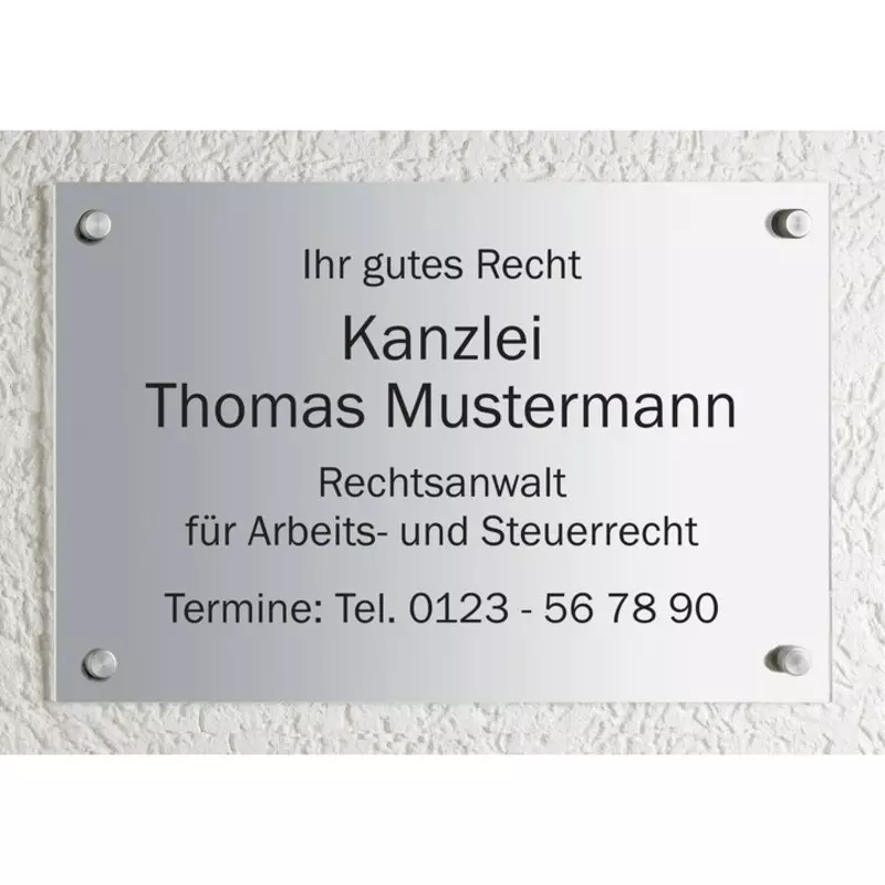 Schild CLASSIC, Aluminium, 300 x 200 mm, individuell bedruckt. Design 03