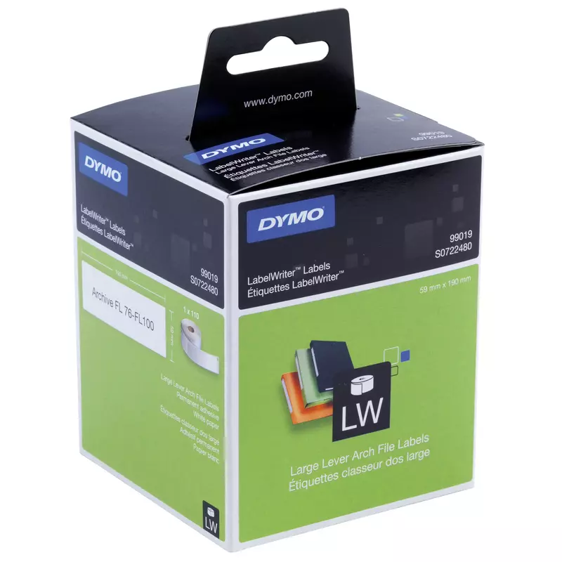 DYMO Labelwriter Ordneretiketten 99019 , breit, 59 x 190 mm