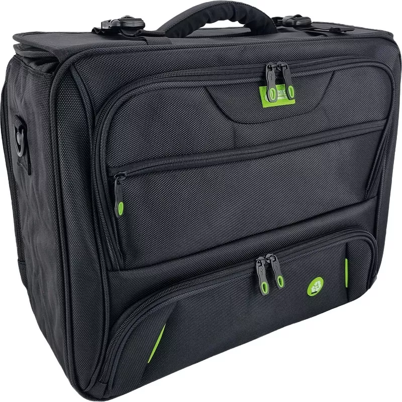OECOVERDE Pilotenkoffer Polyester recycelt (rPET) mit Laptopfach bis 17", Farbe: schwarz