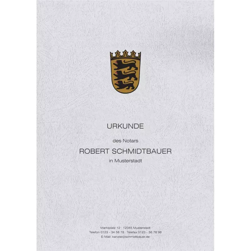 Urkundenumschläge mit farbigem Landeswappen, Baden-W, Design 04