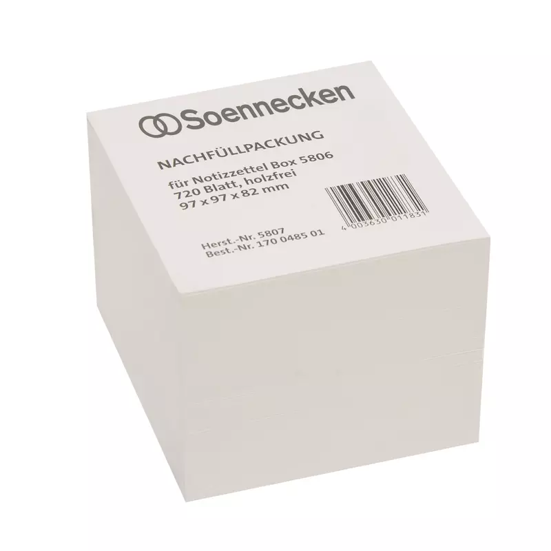 Soennecken Zettelboxeinlage 97x97x82mm ws 720 Bl.
