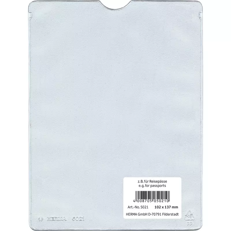 HERMA Ausweishülle 5021, B x H: 102 x 137 mm, transparent