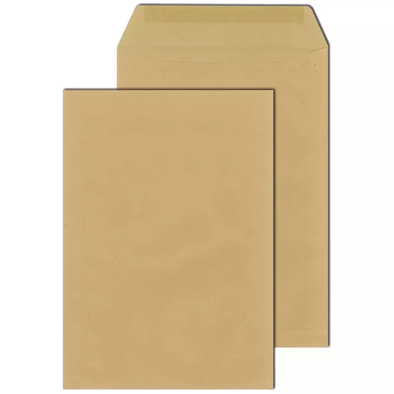 Versandtaschen DIN B4, 250 x 353 mm, nassklebend, braun, 110 g/m², Pack: 250 Stück