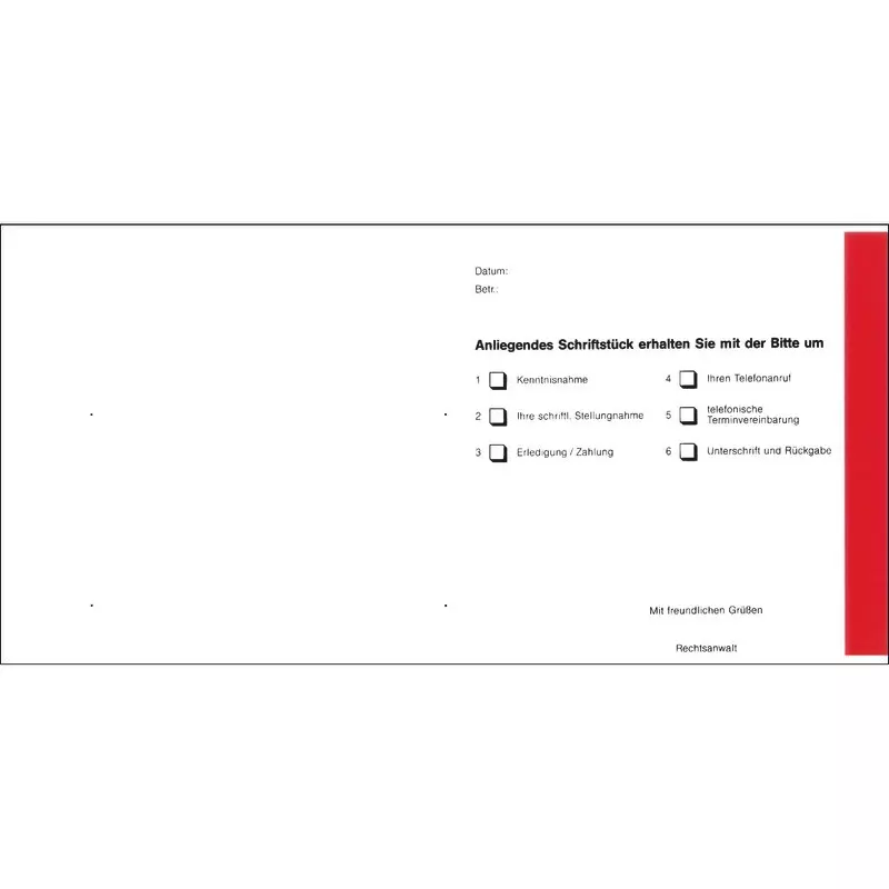 SoldanPlus Übersendungszettel, Grußformel "Rechtsanwalt"