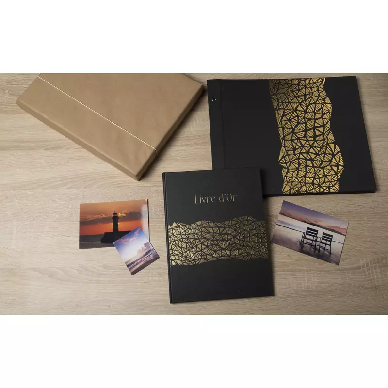 Fotoalbum ARAMY 37x29 cm, 40 Seiten schwarz - Schwarz