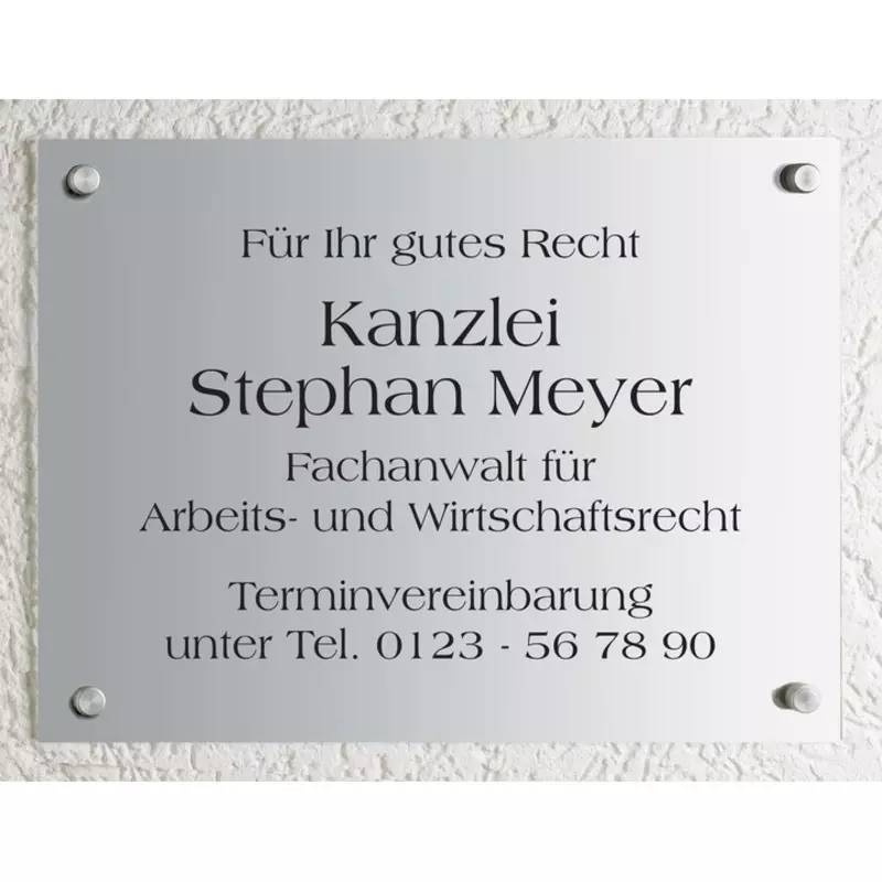 Schild CLASSIC, Aluminium, 400 x 300 mm, individuell bedruckt. Design 01