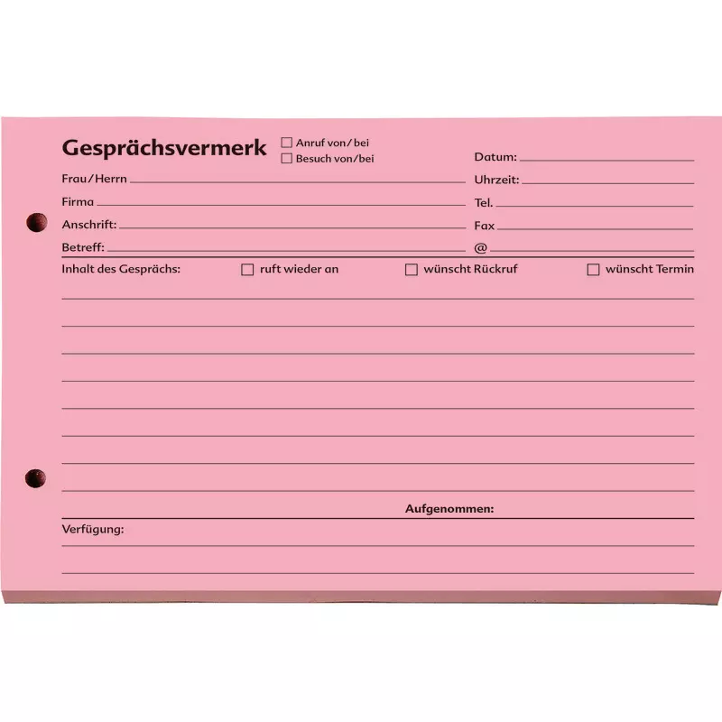 SoldanPlus Gesprächsvermerk, DIN A5 quer, rot
