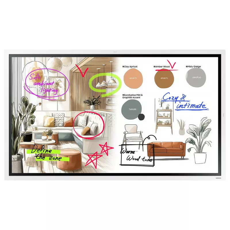 138,7cm/55 (3840x2160) Samsung WM55FX 16:9 4K VA 9,5ms HDMI USB-C USB LAN WLAN Bluetooth VESA Speaker Touch 12/7 White Gray