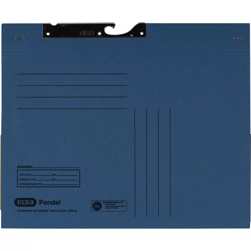 Elba Pendelhefter DIN A4 Dehntasche 320g Karton bl