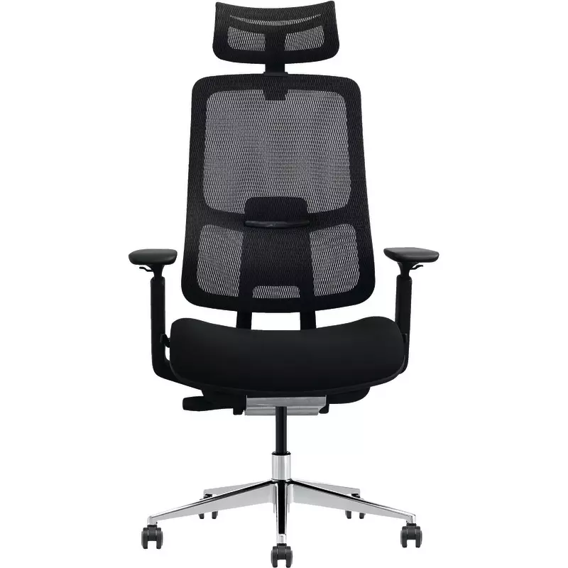 Ergonomischer Bürostuhl mit Kopfstütze, höhenverstellbar, Business Chair,mit 3-D Armlehnen, schwarz