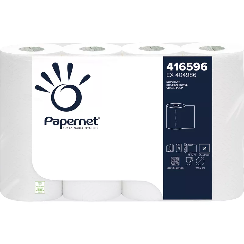 Papernet Küchenrolle 3lagig 51Blatt ws 4 Rl.