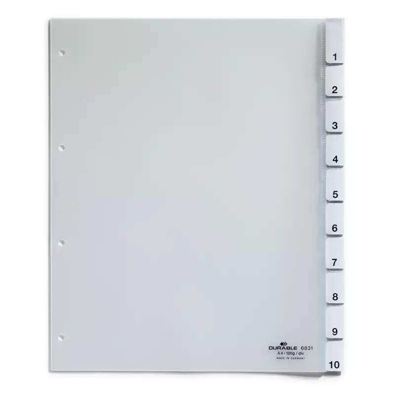 Durable Register 245x297cm 10teilig Hartfolie tr