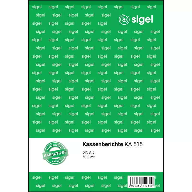 Sigel Kassenbericht DIN A5 50Blatt