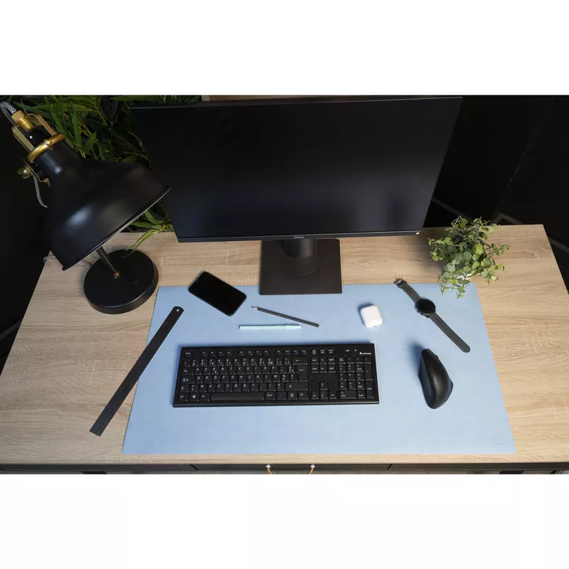 Schreibunterlage 43x90 cm, weich/flexibel, PU, zweifarbig - Marineblau/Himmelblau