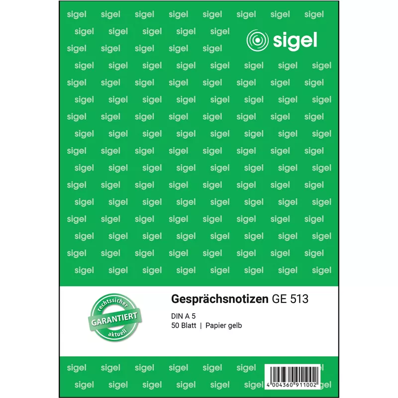 Sigel Gesprächsnotiz DIN A5 50Blatt ge