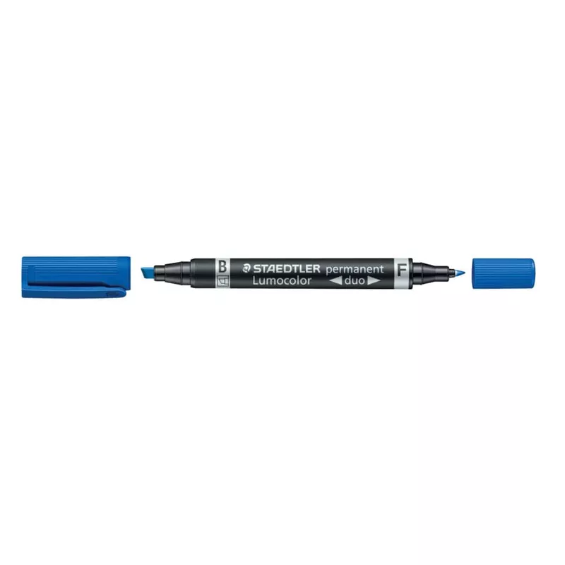 Permanentmarker Lumocolor® duo, nachfüllbar, 0,6 mm + 1,5-4 mm, blau STAEDTLER 348 B-3