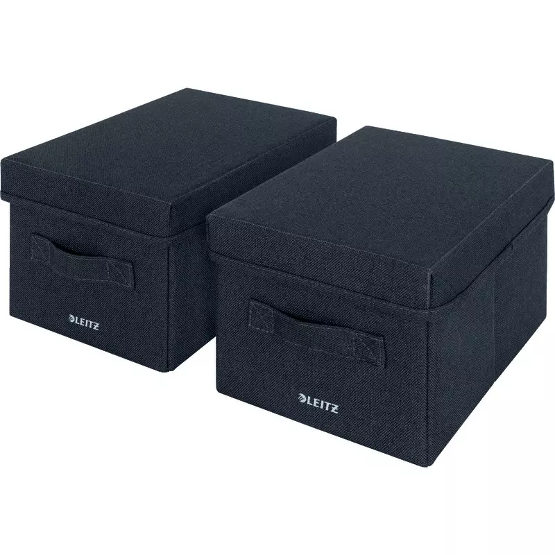 LEITZ Aufbewahrungsbox aus Stoff mit Deckel 6146, klein, 2er Pack