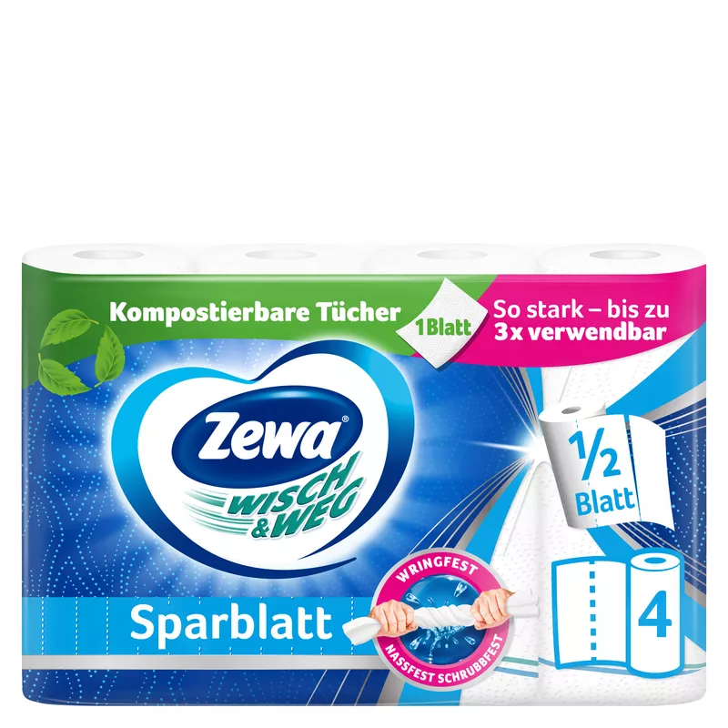 Zewa Küchenrolle Wisch&Weg Sparblatt 4St