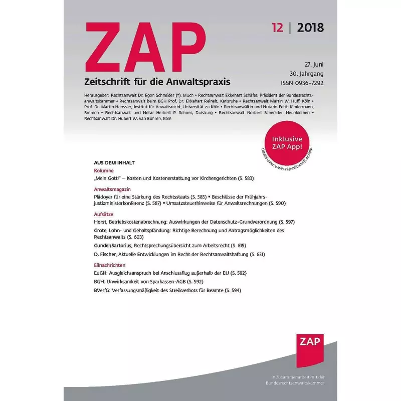 Wolters Kluwer ZAP - Zeitschrift für die Anwaltspraxis online