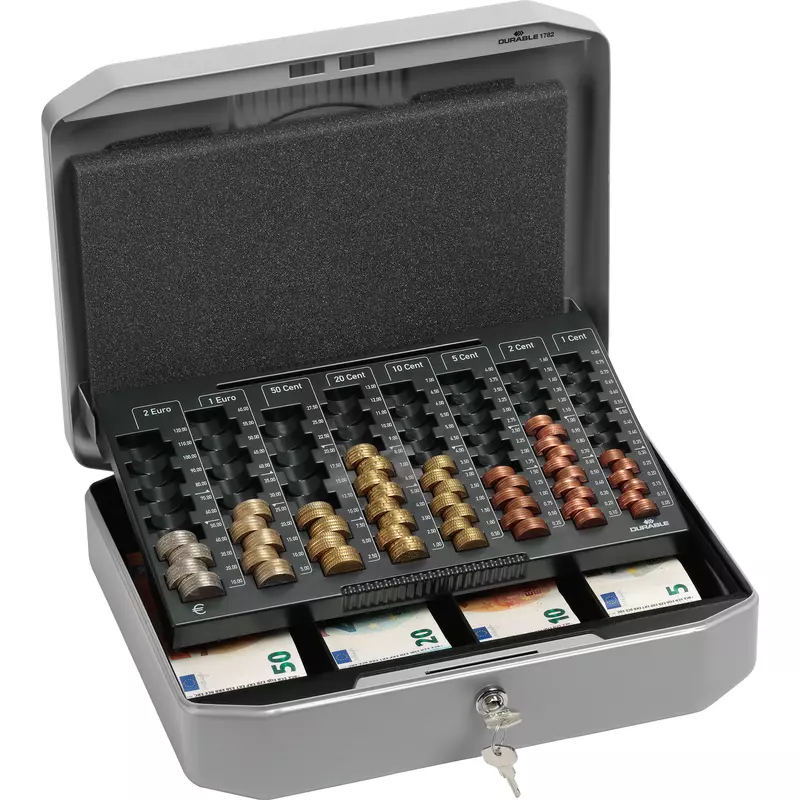 Durable Geldkassette EUROBOXX 352x12x276mmStahl si