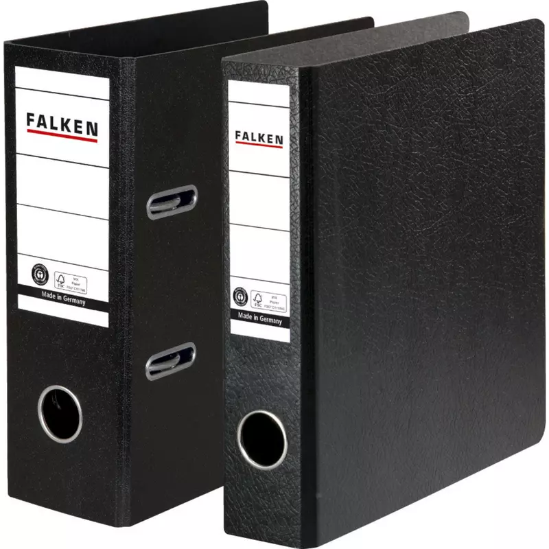 Falken - Ordner A5 hoch Hartpappe, Rücken 80mm - Schwarz