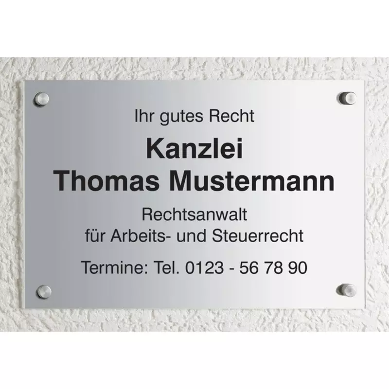 Schild CLASSIC, Aluminium, 300 x 200 mm, individuell bedruckt. Design 05