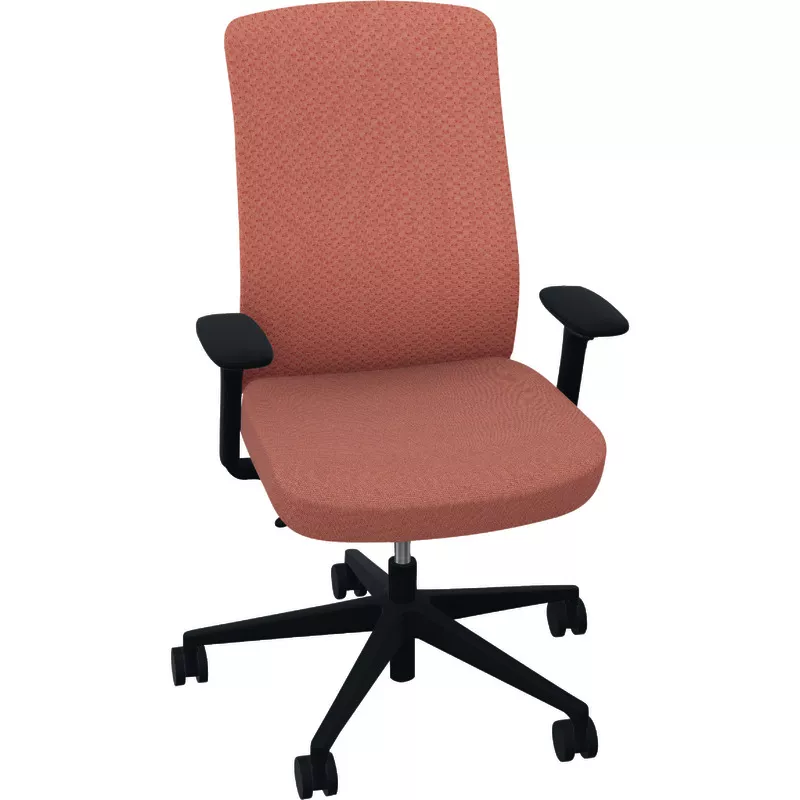 Köhl Drehstuhl Stage Knit, Ausf. Coral, Fußkreuz Aluminium poliert, Komfort-Sitz, bis 150 kg belastbar, Inkl. Lordosenstütze