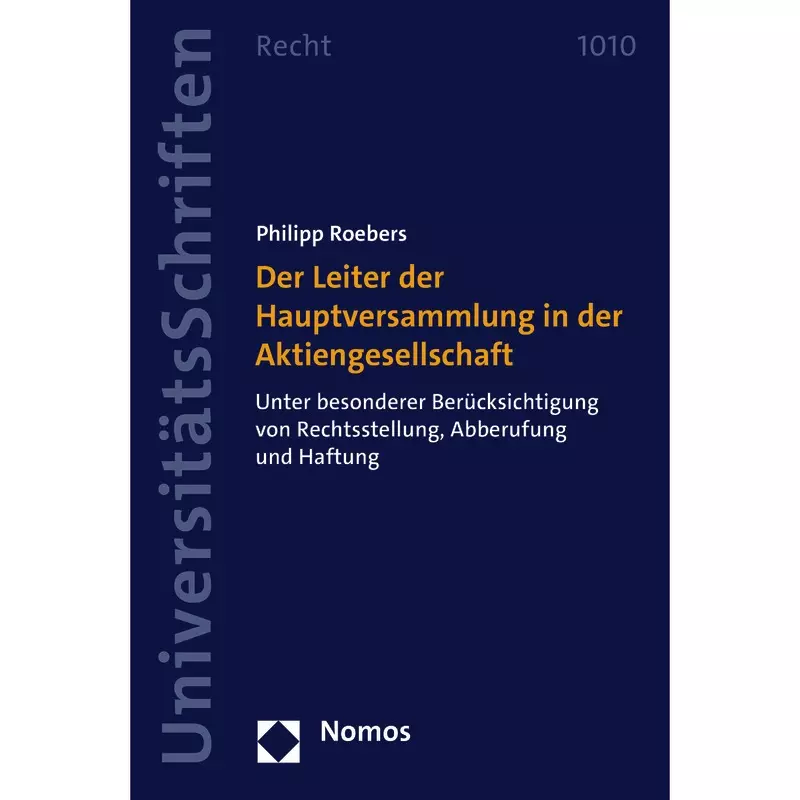 Der Leiter der Hauptversammlung in der Aktiengesellschaft