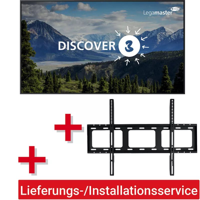 Legamaster DISCOVER 3 65'' + Wandhalterung VESA + Kabel + Lieferungs- und Installationsservice