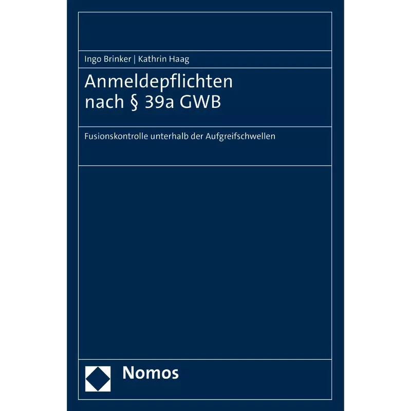 Anmeldepflichten nach § 39a GWB