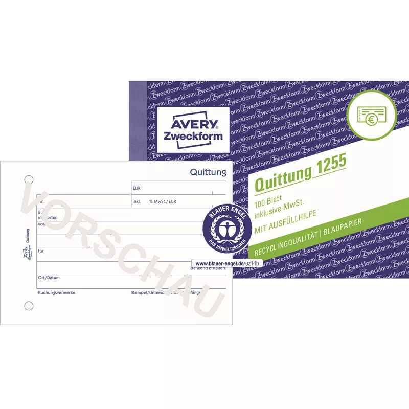 Avery Zweckform Quittung A6 100Blatt