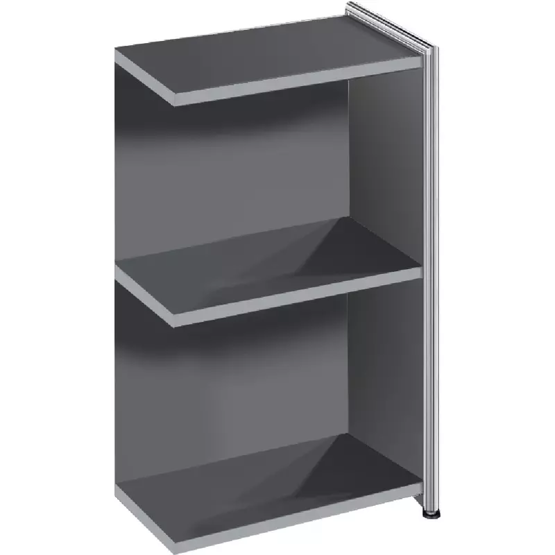 Anbauregal ARTLINE transparent, 2 Ordnerhöhen, B x H x T: 390 x 780 x 380 mm