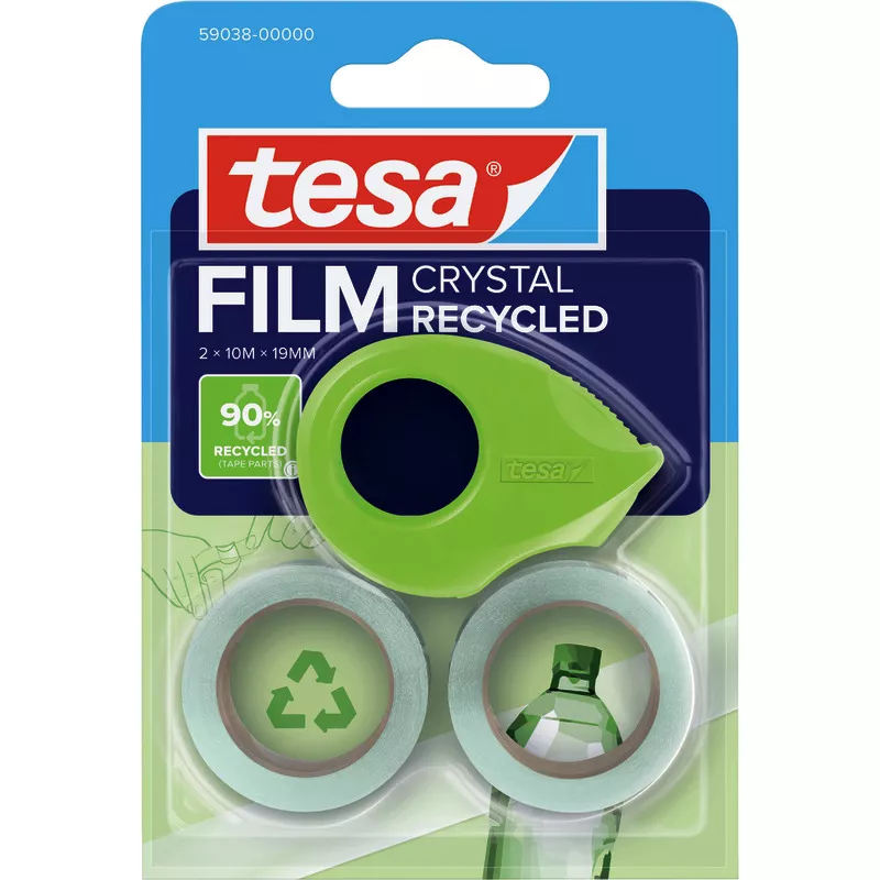 tesa tesafilm® ECO & CRYSTAL 19 mm x 10 m, 2 Rollen inkl Mini-Abroller