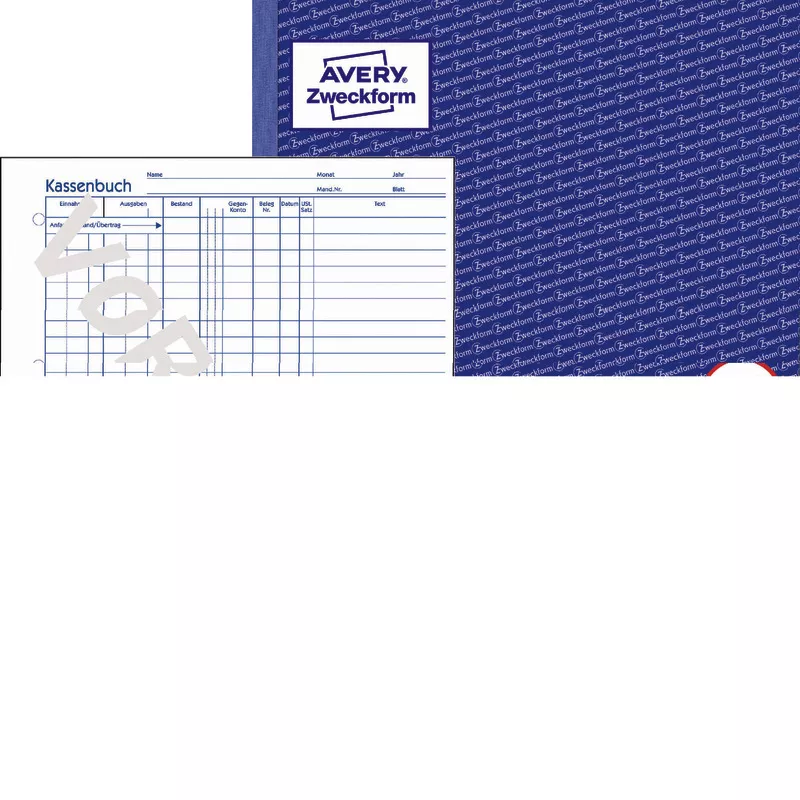 AVERY® Zweckform Kassenbuch 1756, A4, EDV-gerecht, selbstdurchschreibend, 2x40 Blatt
