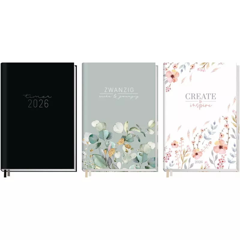 Buchkalender Chäff-Timer 2026, A5, 1W/2S, sortiert HÄFFT 9875-6