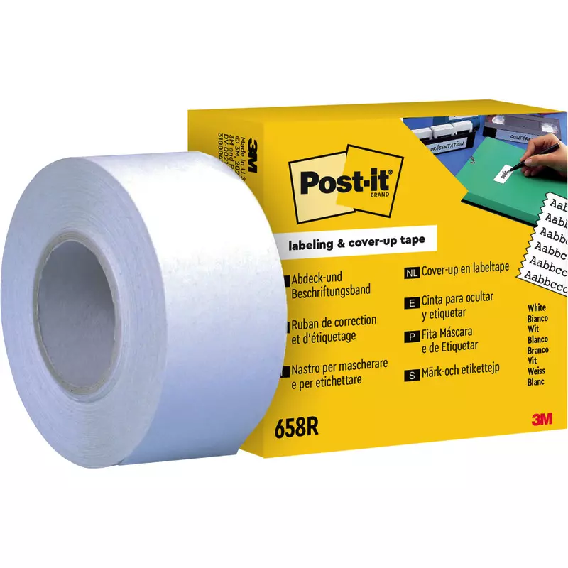 Post-it® Abdeck- und Beschriftungsband 658R, 25,4 mm x 17,7 m, weiß, 1 Rolle
