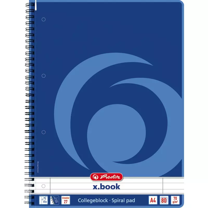 herlitz Collegeblock x.book, DIN A4, liniert
