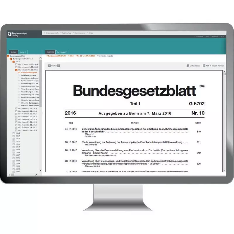 Bundesgesetzblatt Online-Archiv (Teil I und Teil II)