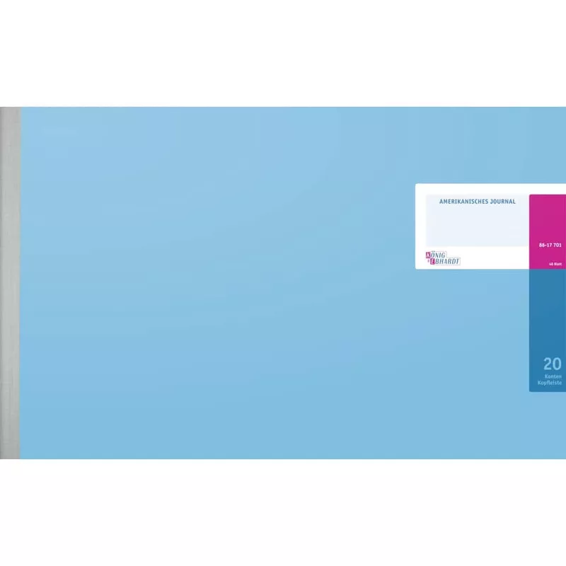 Amerikanisches Journal 530×297 mm, 96 Seiten, Konten-Journal, Karton, magenta/hellblau KÖNIG & EBHARDT 86-17701