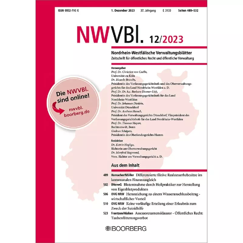Nordrhein-Westfälische Verwaltungsblätter (NWVBl.) - Abonnement
