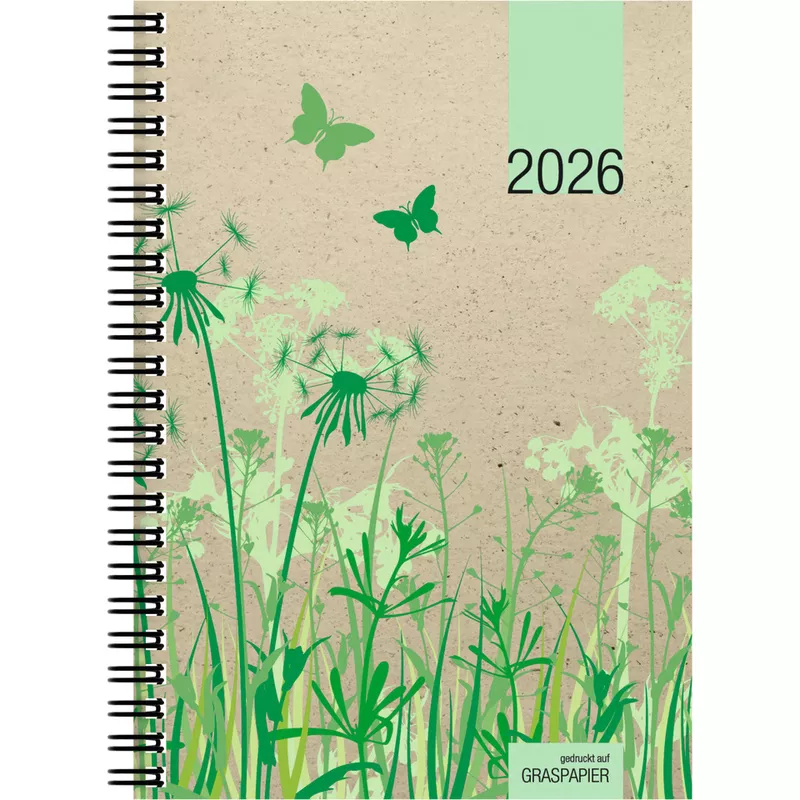 Spiralbuchkalender 2026, 13,7 x 19,6 cm, 1W/2S ZETTLER 660108