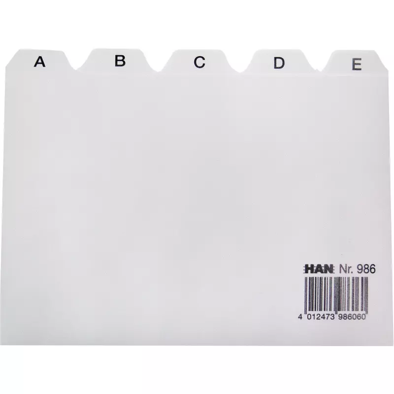 HAN Karteikarten Register 986 A - Z, DIN A6 quer, 25-teilig, PP, grau