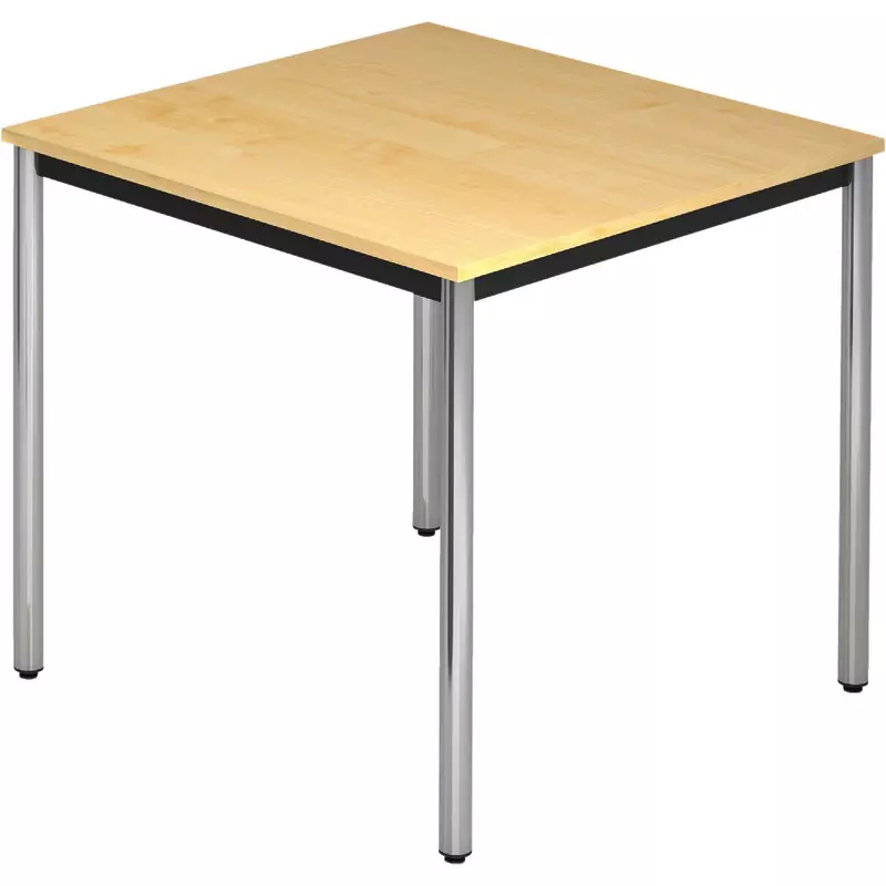 SoldanOffice Besprechungstisch, quadratisch, 800 x 800 mm, Gestell verchromt