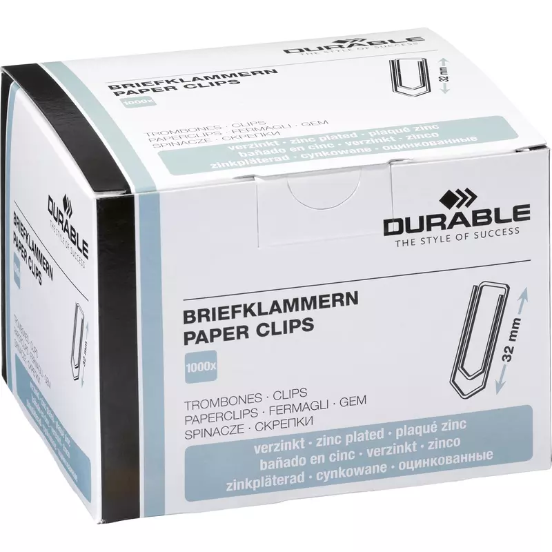 Durable Briefklammer 32mm verzinkt 1.000 St./Pack.