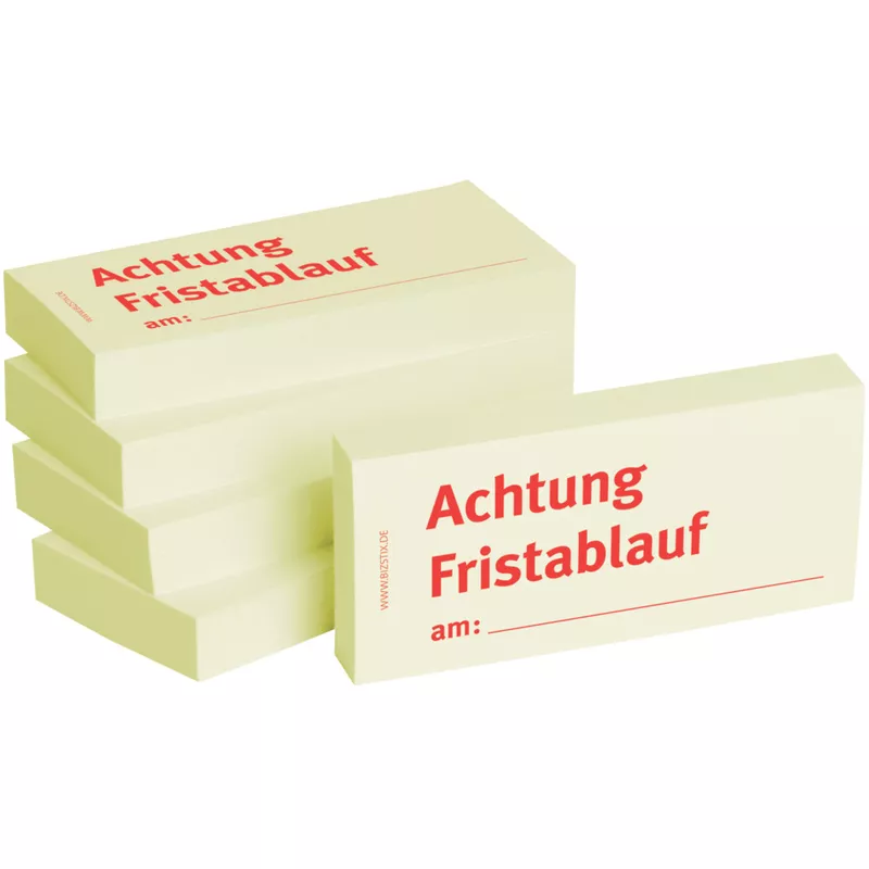 Haftnotiz Achtung Fristablauf, 5 Stück BIZSTIX 1301010153