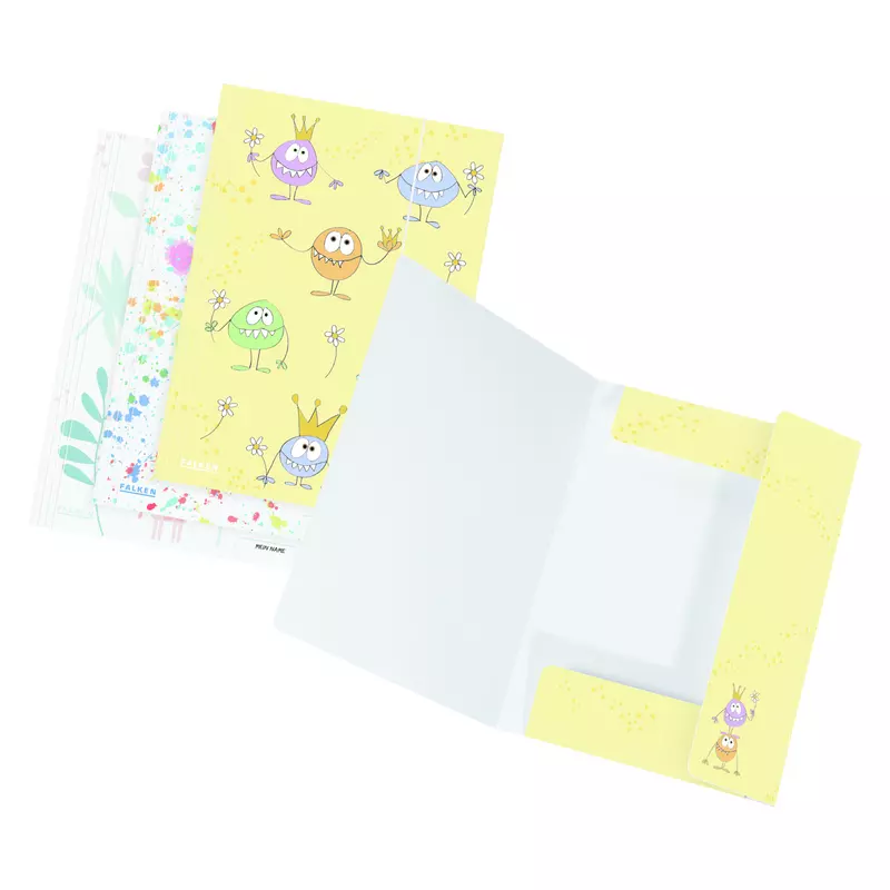 Sammelmappe A3 aus Karton 700g, mit 3 Klappen und Gummizug - Motive sortiert