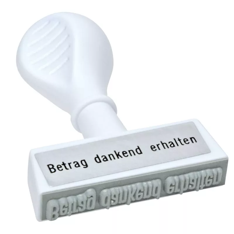 Stempel Text Betrag dankend erhalten, 45x6mm WEDO 193 7