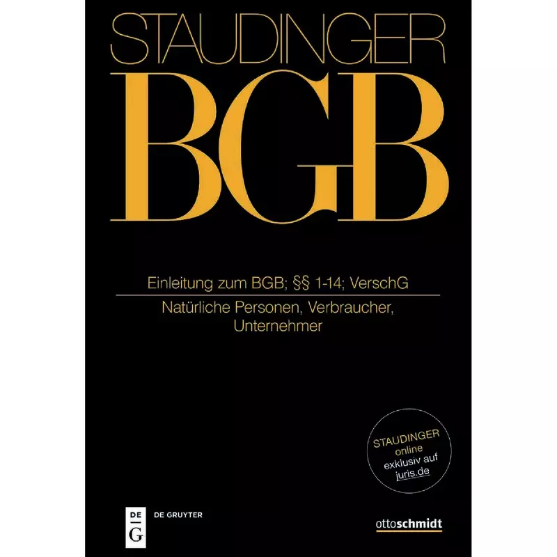 BGB - Bürgerliches Gesetzbuch -  Buch 1 Allgemeiner Teil Einleitung zum BGB, §§ 1-14 VerschG