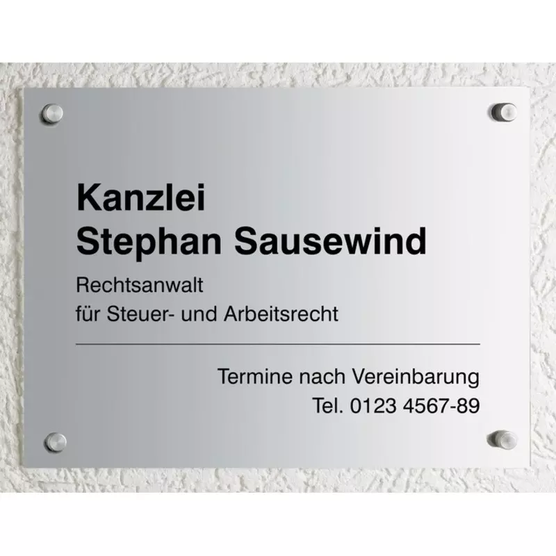 Schild CLASSIC, Aluminium, 400 x 300 mm, individuell bedruckt. Design 08